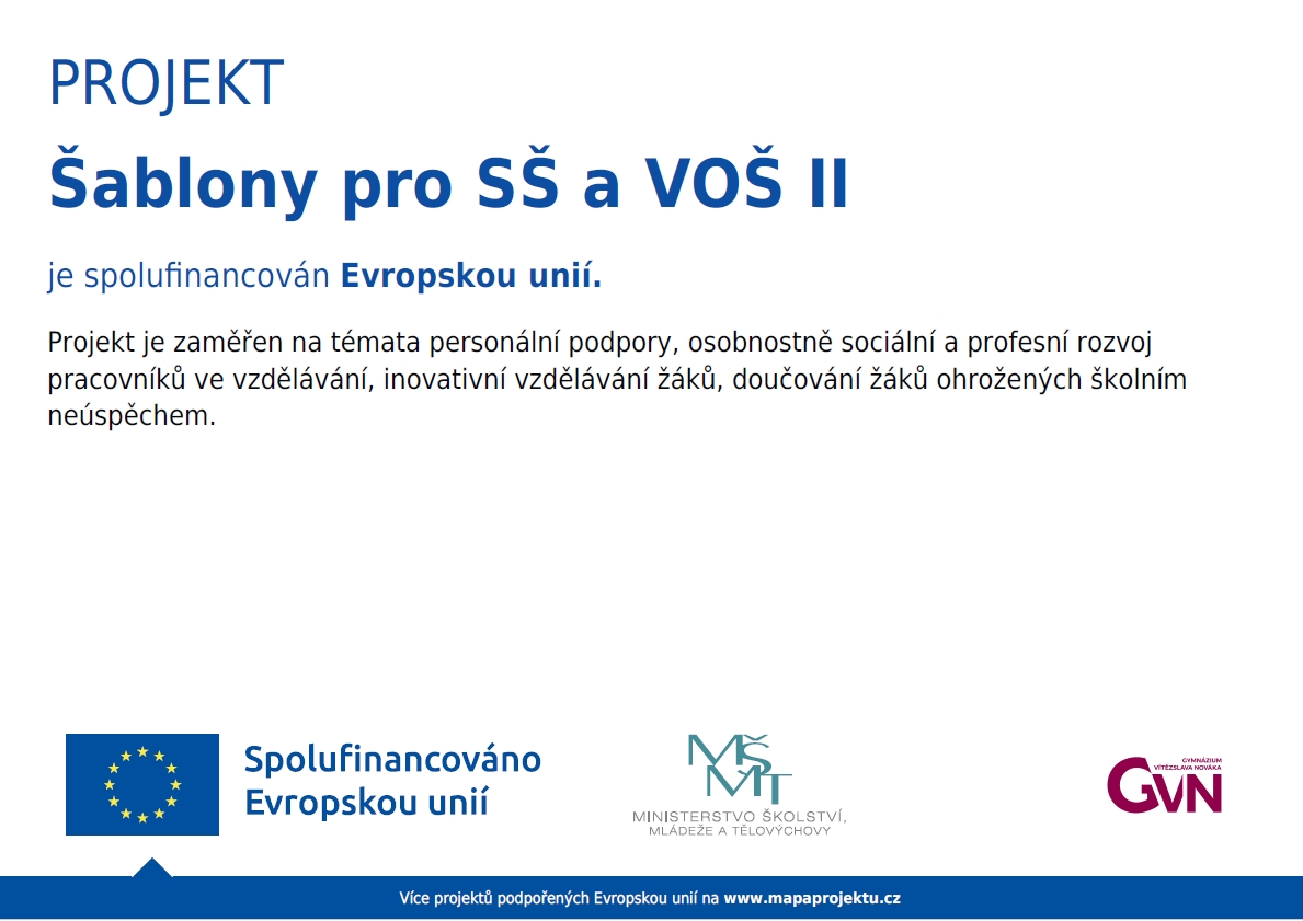 PROJEKT Šablony pro SŠ a VOŠ II.