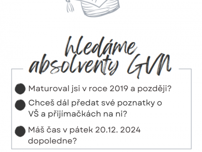 Hledáme absolventy GVN - přihlašte se!